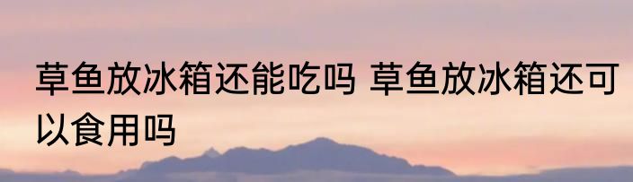 草鱼放冰箱还能吃吗 草鱼放冰箱还可以食用吗