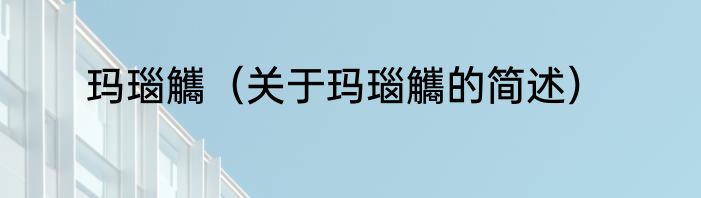 玛瑙觿（关于玛瑙觿的简述）