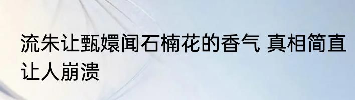 流朱让甄嬛闻石楠花的香气 真相简直让人崩溃