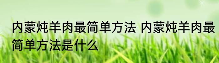 内蒙炖羊肉最简单方法 内蒙炖羊肉最简单方法是什么