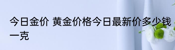 今日金价 黄金价格今日最新价多少钱一克