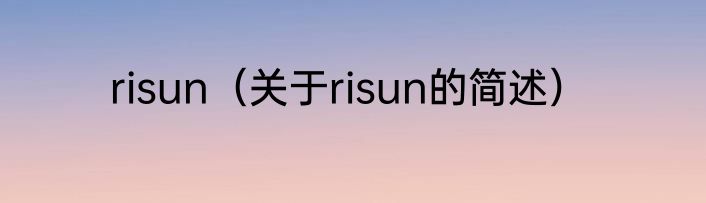 risun（关于risun的简述）