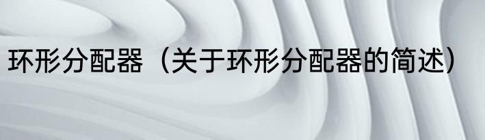 环形分配器（关于环形分配器的简述）
