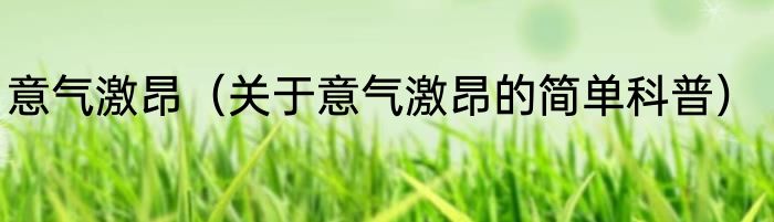意气激昂（关于意气激昂的简单科普）