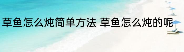 草鱼怎么炖简单方法 草鱼怎么炖的呢