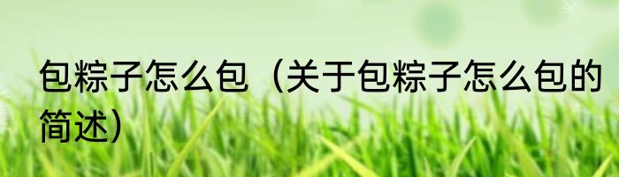 包粽子怎么包（关于包粽子怎么包的简述）
