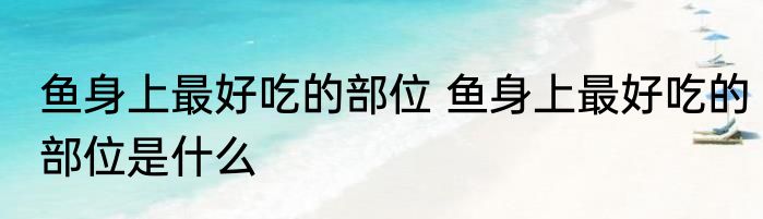 鱼身上最好吃的部位 鱼身上最好吃的部位是什么