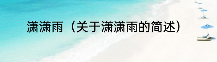 潇潇雨（关于潇潇雨的简述）