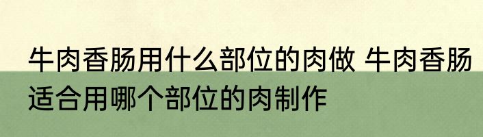 牛肉香肠用什么部位的肉做 牛肉香肠适合用哪个部位的肉制作