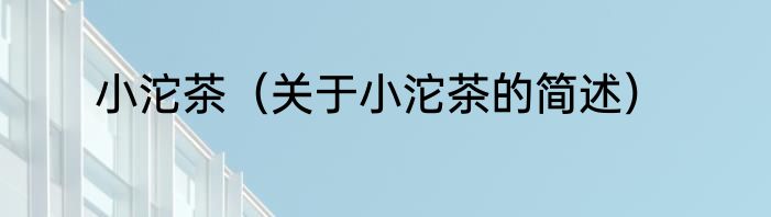 小沱茶（关于小沱茶的简述）