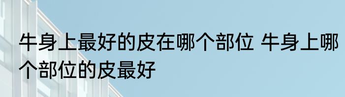 牛身上最好的皮在哪个部位 牛身上哪个部位的皮最好