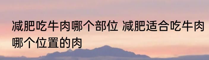 减肥吃牛肉哪个部位 减肥适合吃牛肉哪个位置的肉