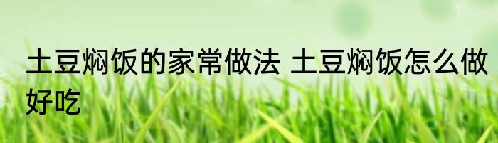 土豆焖饭的家常做法 土豆焖饭怎么做好吃