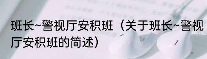 班长~警视厅安积班（关于班长~警视厅安积班的简述）