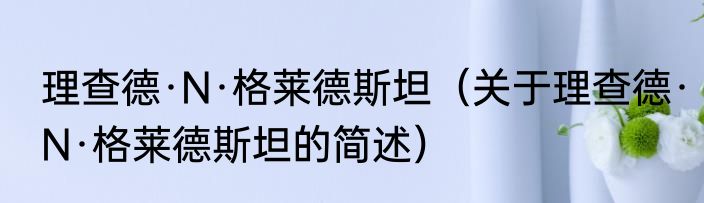 理查德·N·格莱德斯坦（关于理查德·N·格莱德斯坦的简述）