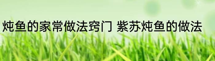 炖鱼的家常做法窍门 紫苏炖鱼的做法
