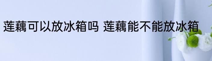 莲藕可以放冰箱吗 莲藕能不能放冰箱