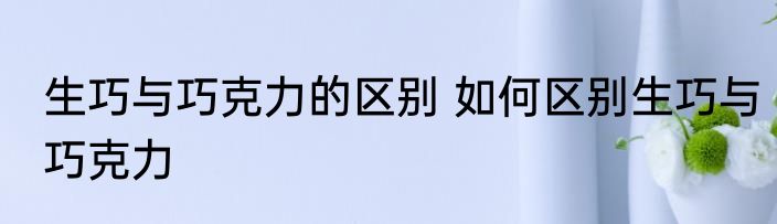 生巧与巧克力的区别 如何区别生巧与巧克力