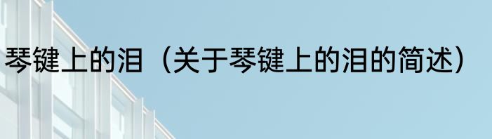琴键上的泪（关于琴键上的泪的简述）
