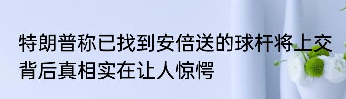 特朗普称已找到安倍送的球杆将上交 背后真相实在让人惊愕
