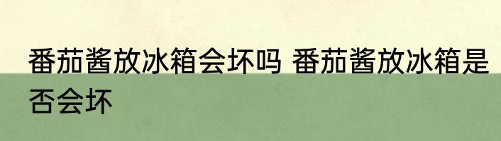 番茄酱放冰箱会坏吗 番茄酱放冰箱是否会坏