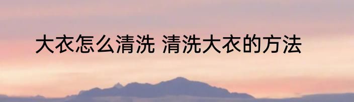 大衣怎么清洗 清洗大衣的方法