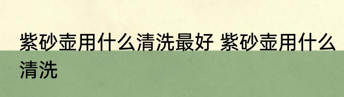 紫砂壶用什么清洗最好 紫砂壶用什么清洗