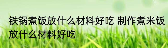 铁锅煮饭放什么材料好吃 制作煮米饭放什么材料好吃