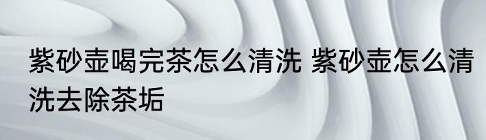 紫砂壶喝完茶怎么清洗 紫砂壶怎么清洗去除茶垢