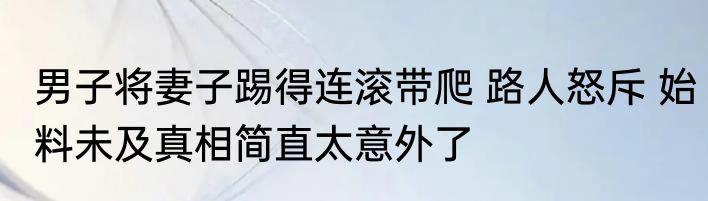 男子将妻子踢得连滚带爬 路人怒斥 始料未及真相简直太意外了