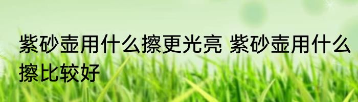 紫砂壶用什么擦更光亮 紫砂壶用什么擦比较好