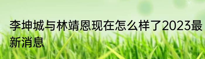 李坤城与林靖恩现在怎么样了2023最新消息