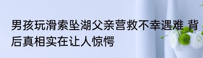 男孩玩滑索坠湖父亲营救不幸遇难 背后真相实在让人惊愕