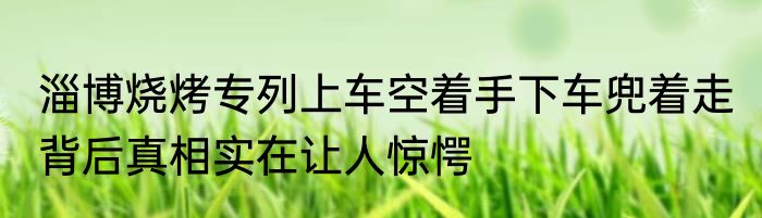 淄博烧烤专列上车空着手下车兜着走 背后真相实在让人惊愕