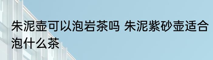 朱泥壶可以泡岩茶吗 朱泥紫砂壶适合泡什么茶