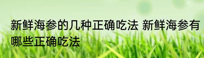 新鲜海参的几种正确吃法 新鲜海参有哪些正确吃法