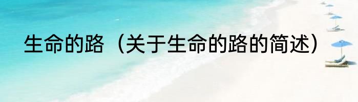 生命的路（关于生命的路的简述）