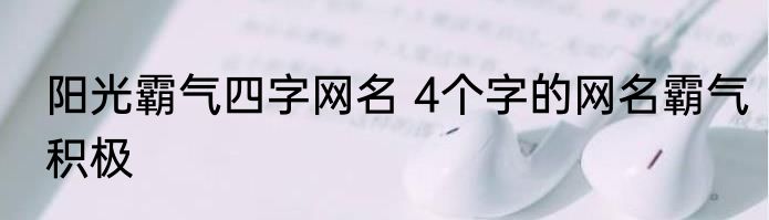 阳光霸气四字网名 4个字的网名霸气积极