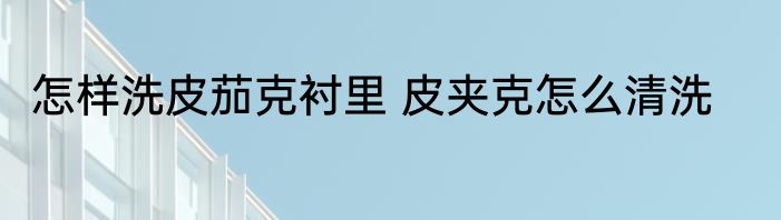 怎样洗皮茄克衬里 皮夹克怎么清洗