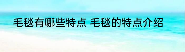 毛毯有哪些特点 毛毯的特点介绍