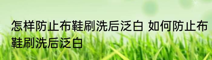 怎样防止布鞋刷洗后泛白 如何防止布鞋刷洗后泛白