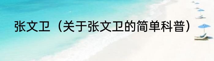 张文卫（关于张文卫的简单科普）