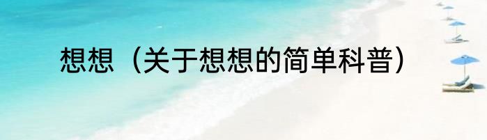 想想（关于想想的简单科普）