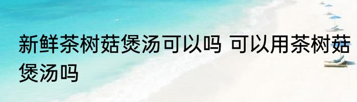新鲜茶树菇煲汤可以吗 可以用茶树菇煲汤吗