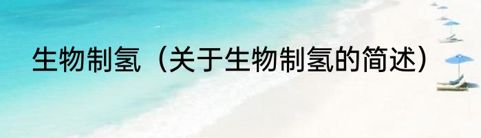 生物制氢（关于生物制氢的简述）