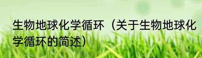 生物地球化学循环（关于生物地球化学循环的简述）
