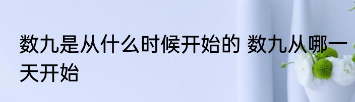数九是从什么时候开始的 数九从哪一天开始