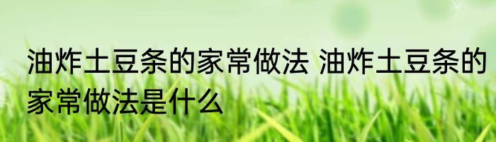 油炸土豆条的家常做法 油炸土豆条的家常做法是什么