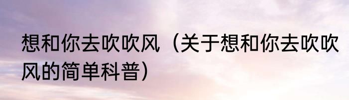 想和你去吹吹风（关于想和你去吹吹风的简单科普）