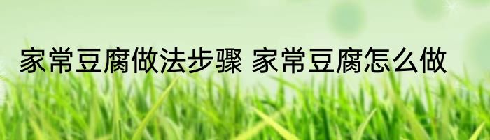 家常豆腐做法步骤 家常豆腐怎么做